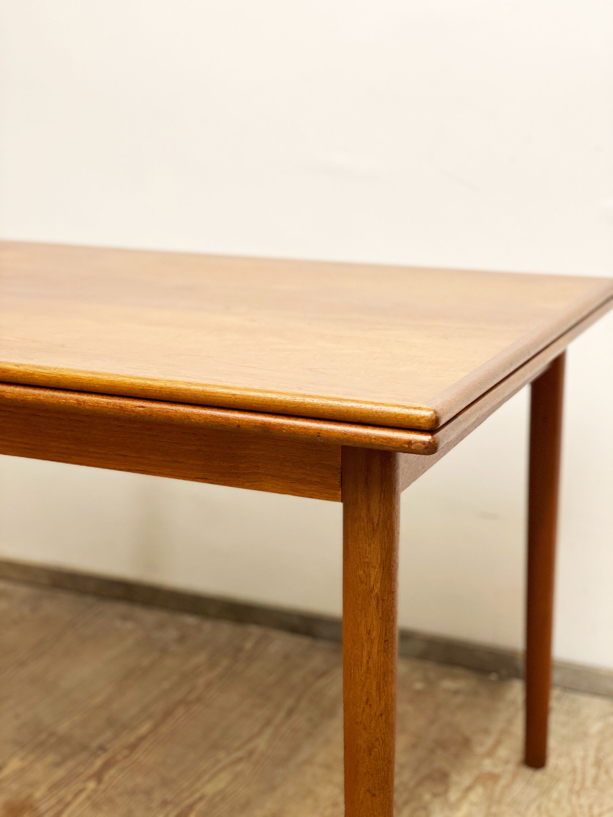 Extendable mid century teak dining table by scovby, denmark, 1950s
