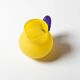 Small Vintage Frosted Glass Yellow and Blue Pitcher / Kosta Boda / Sweden /