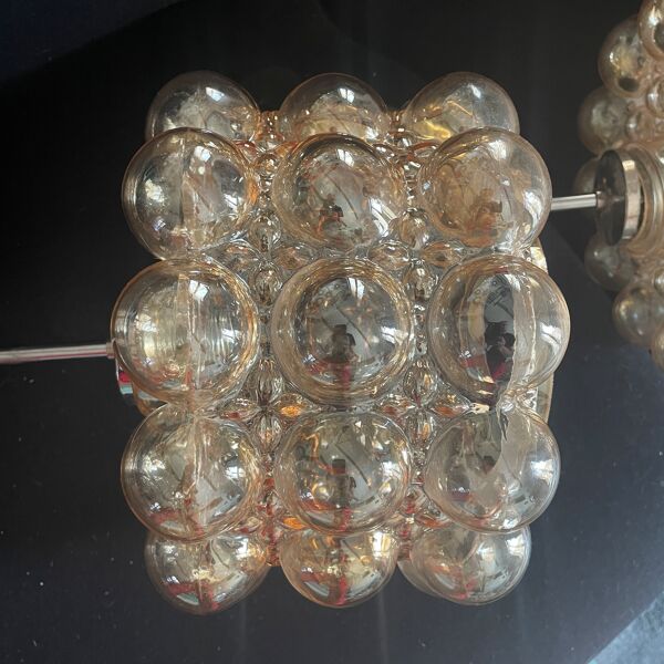 Suspensions bubble Helena Tynell Limburg verre lampe 1970 design