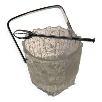 Scandinavian design frosted glass ice cube bucket