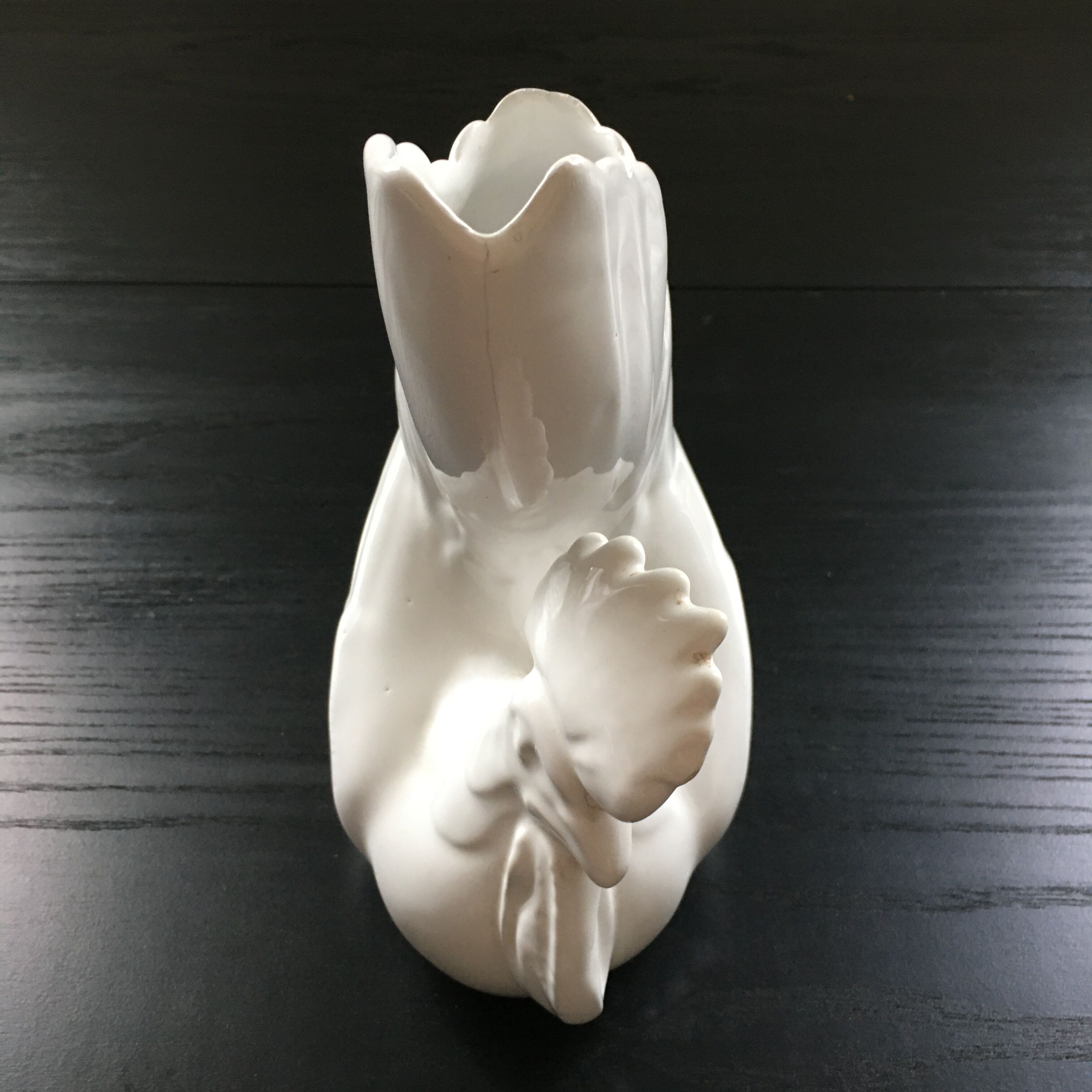 White rooster vase