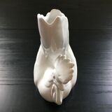 White rooster vase