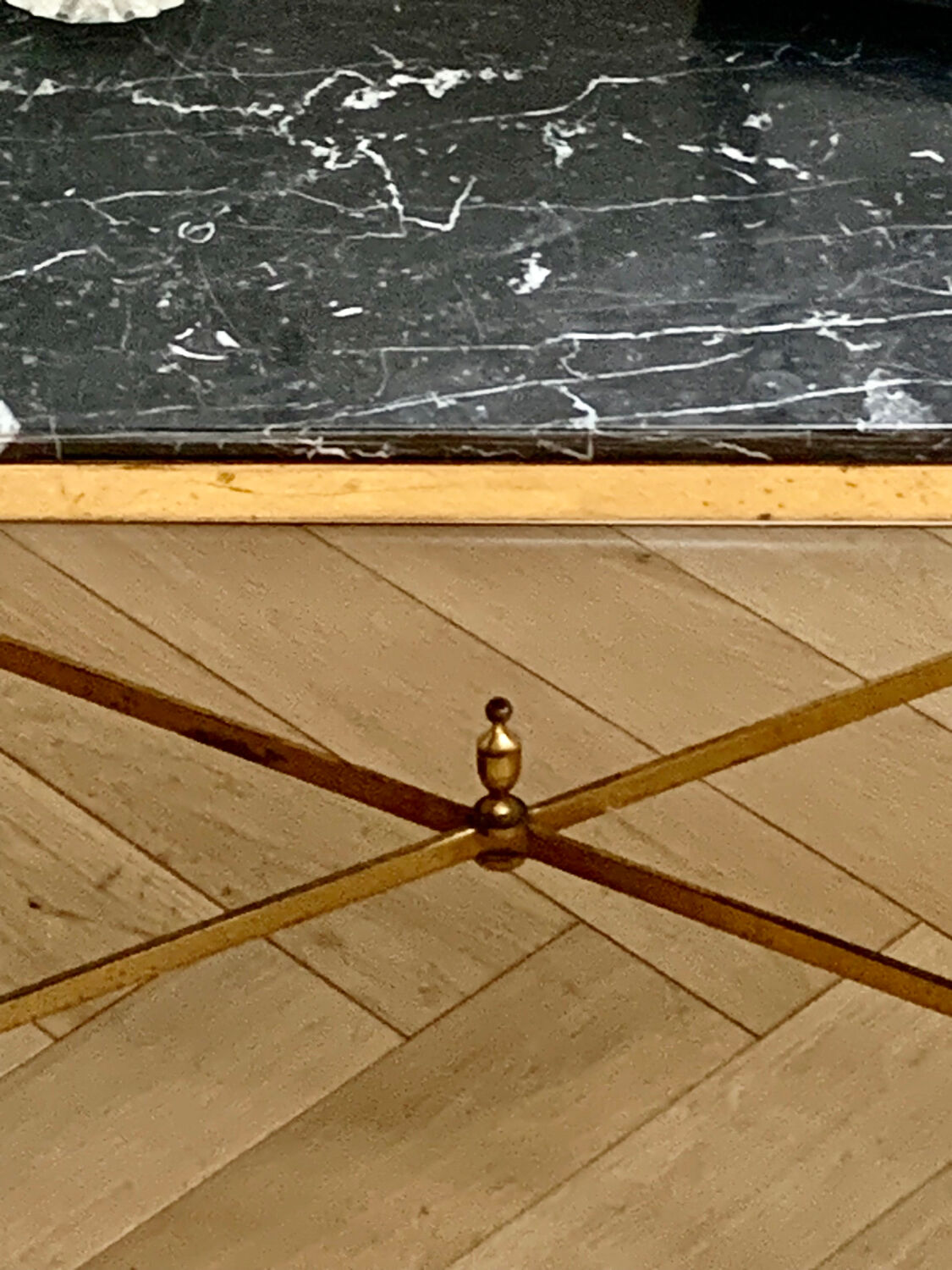 Brass and marble coffee table