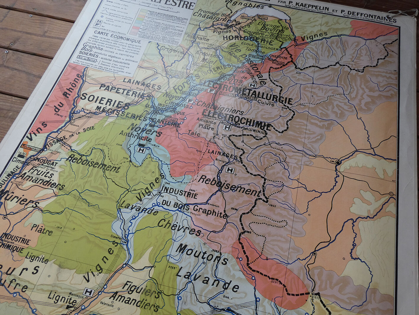 Old school map "Alpestre Region" No.4 Hatier