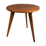 Vintage pedestal table in beech veneer 50'S