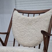 1960s, Danish rocking chair by Frank Reenskaug, model 182, sheepskin.