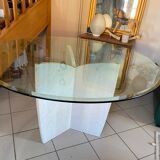 Travertine foot-foot design dining table