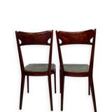 Chaises de salle à manger en bois de hêtre aux tons verts, années 1950