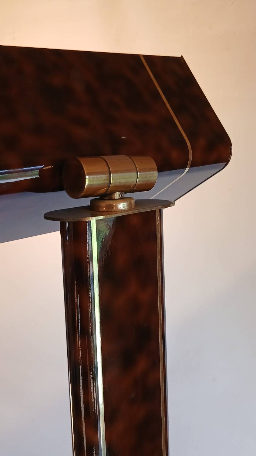 Metal and brass floor lamp, Relco Milano, 1970s.