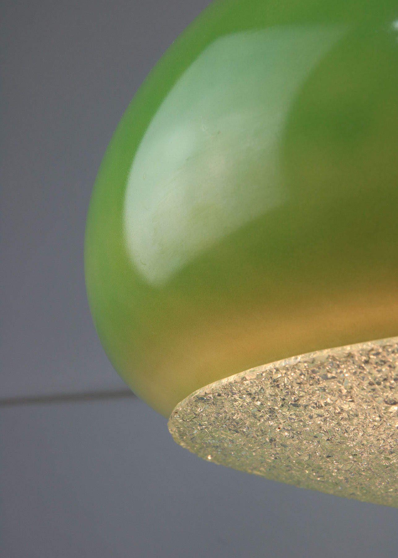 Italian mid-century green glass pendant lamp