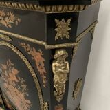 Meuble Napoléon III en bois noir et marqueterie de bois clair XIX siècle