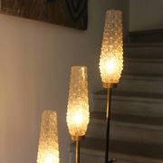 Vintage 3-light floor lamp, Arlus style, Art Deco spirit, 1950s.