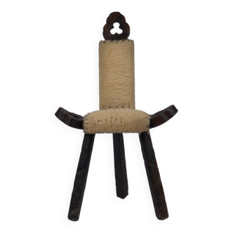 Vintage brutalist tripod chair