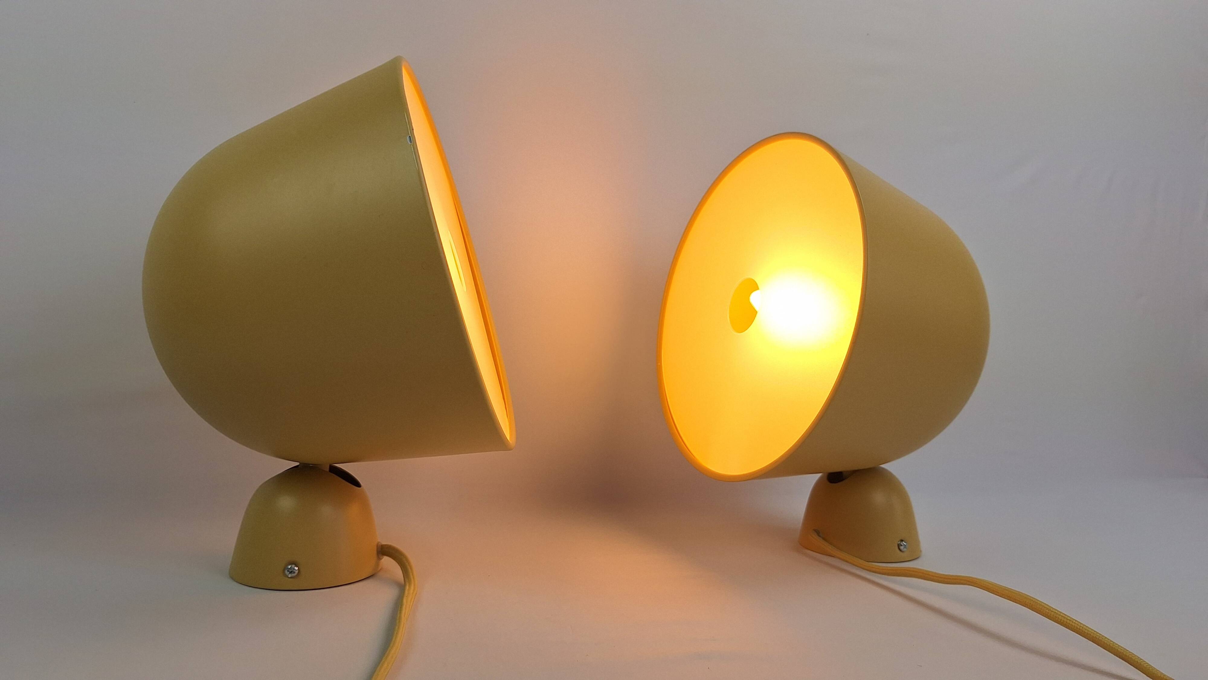 Pair of vintage space age adjustable bedside wall lights
