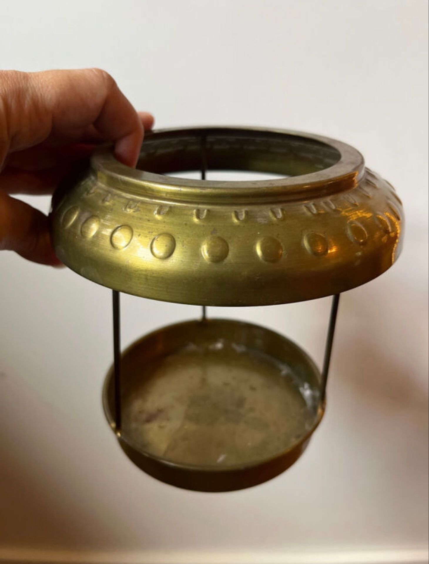 Holophane glass and brass photophore