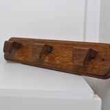 Wall mounted oak coat rack 1950