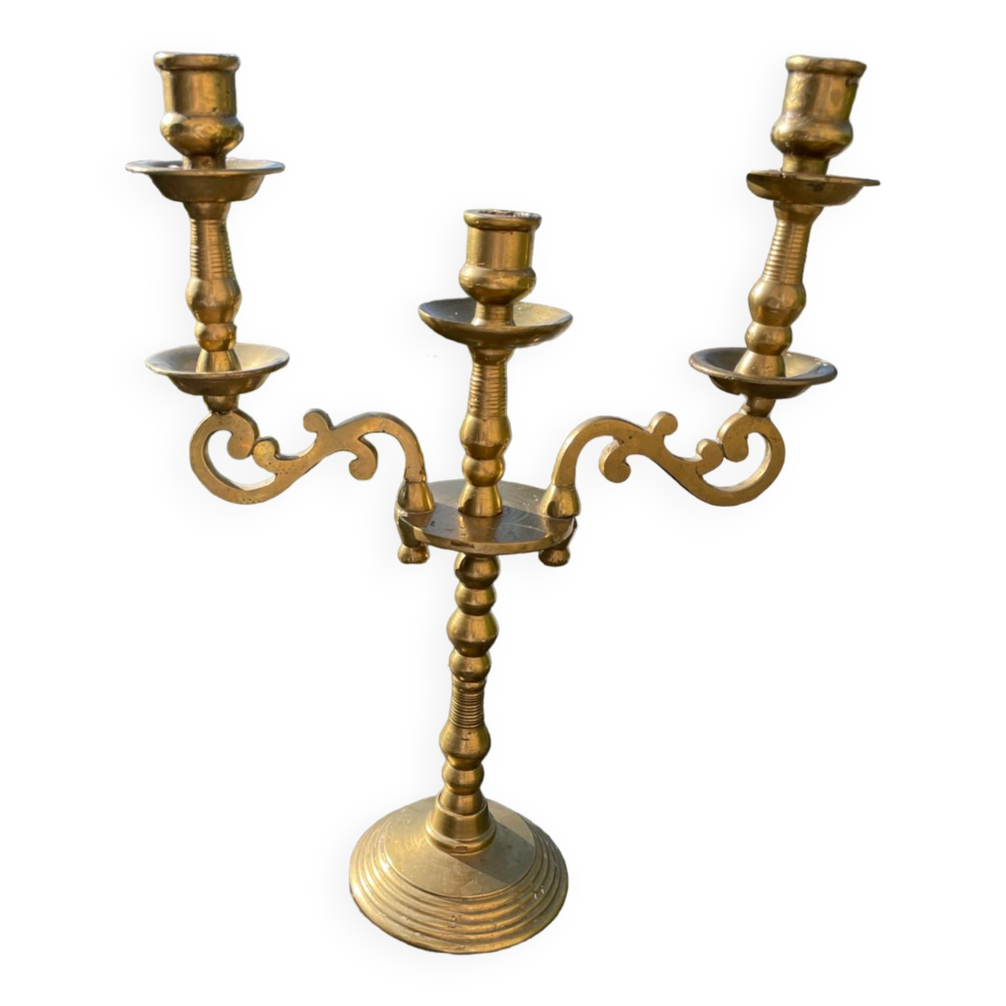 Old brass candle holder