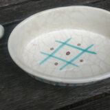 Glazed ceramic dinette from the Longchamp earthenware factory France vintage 60s abstract decor