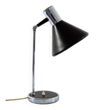 Italian Mid-Century Desk Lamp, Chrome and Black, 1960s