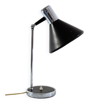 Italian Mid-Century Desk Lamp, Chrome and Black, 1960s