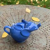 ELEPHANT teapot in blue enameled ceramic in the shape of an elephant, stamped collector and vintage