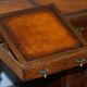 Restored Gothic desk with side bookshelves, drawer, and sloping top by Pugin Gillows.