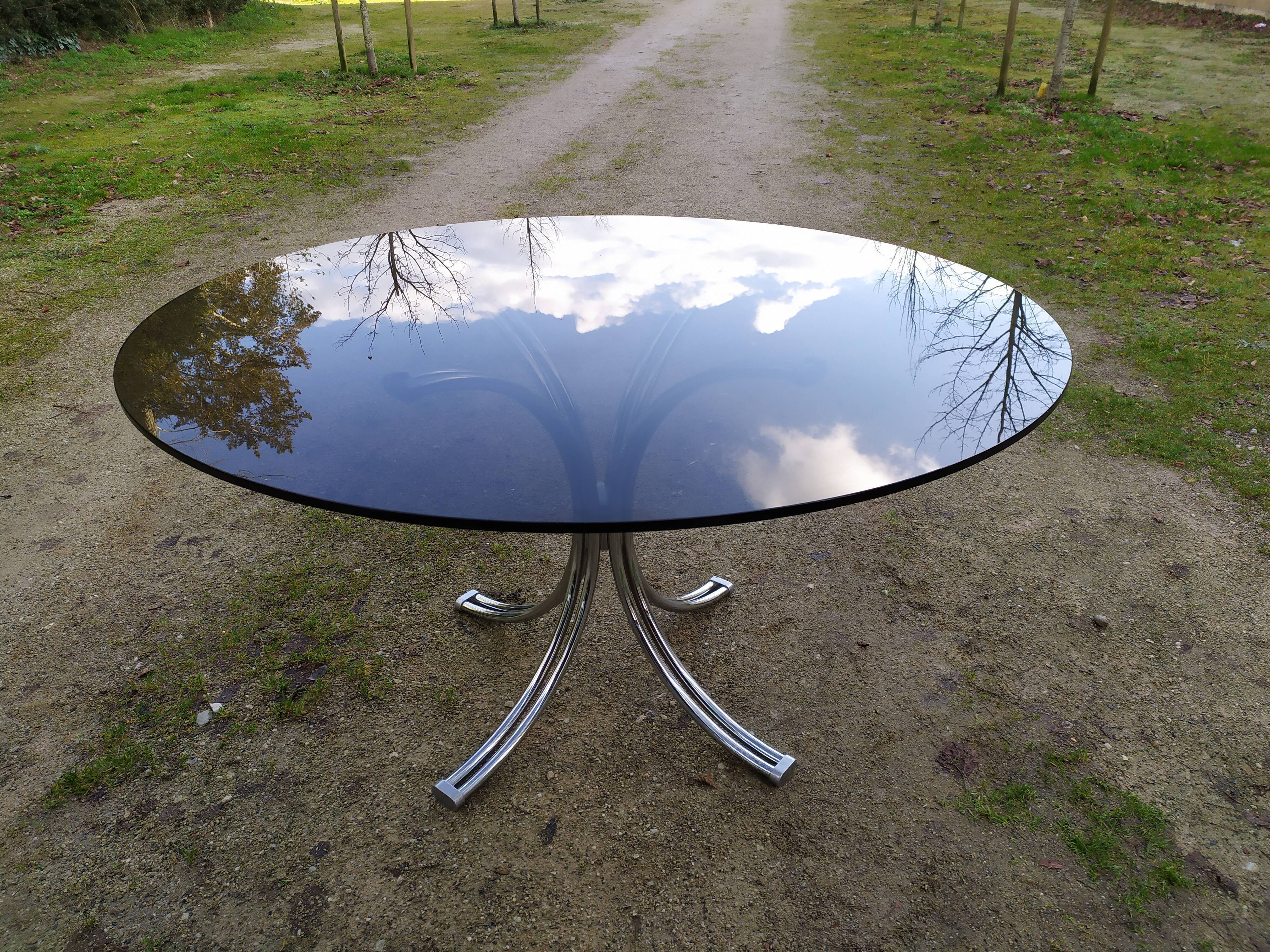 Glass dining table 70s - 130 cm