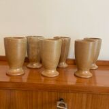 Set de 6 verres / tasses en Grès 1970 vintage