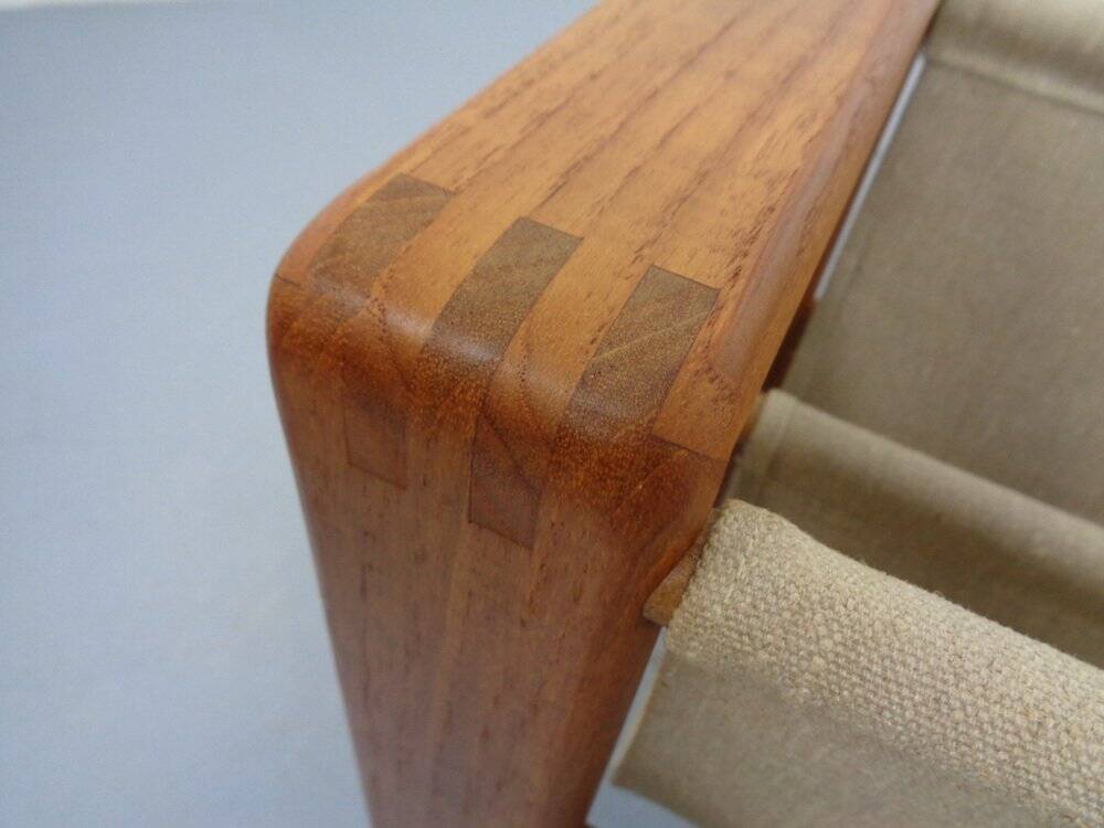 Danish Solid Teak Magazine Rack, 1960s