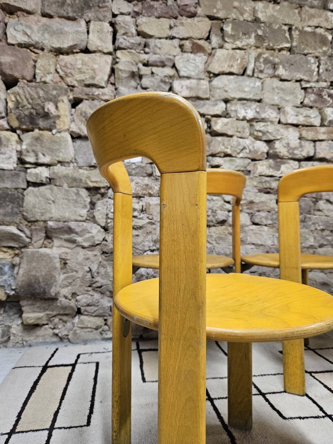 Lot of vintage bruno rey 1970" chairs