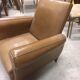 Fauteuil club skai marron