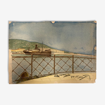 Vintage marine watercolor