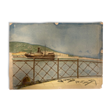 Vintage marine watercolor