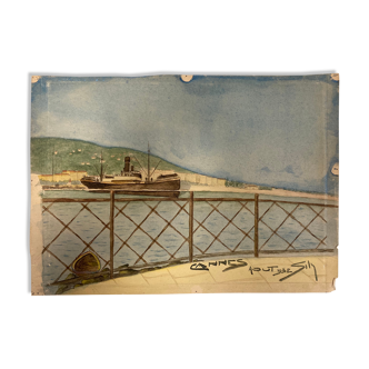 Vintage marine watercolor