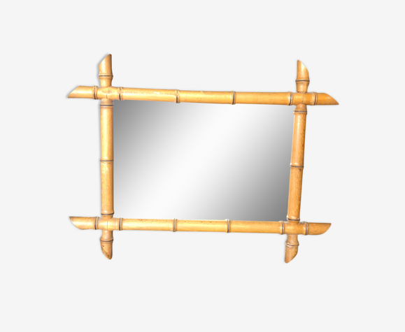 Ancien miroir imitation bambou 57x44