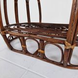 Italian Wicker and Rattan Coffee Table, 1970s