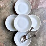 Set of 5 hollow plates in Limoges porcelain