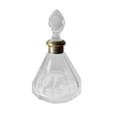 Flacon ancien en cristal col en argent poinçonné art déco à facettes