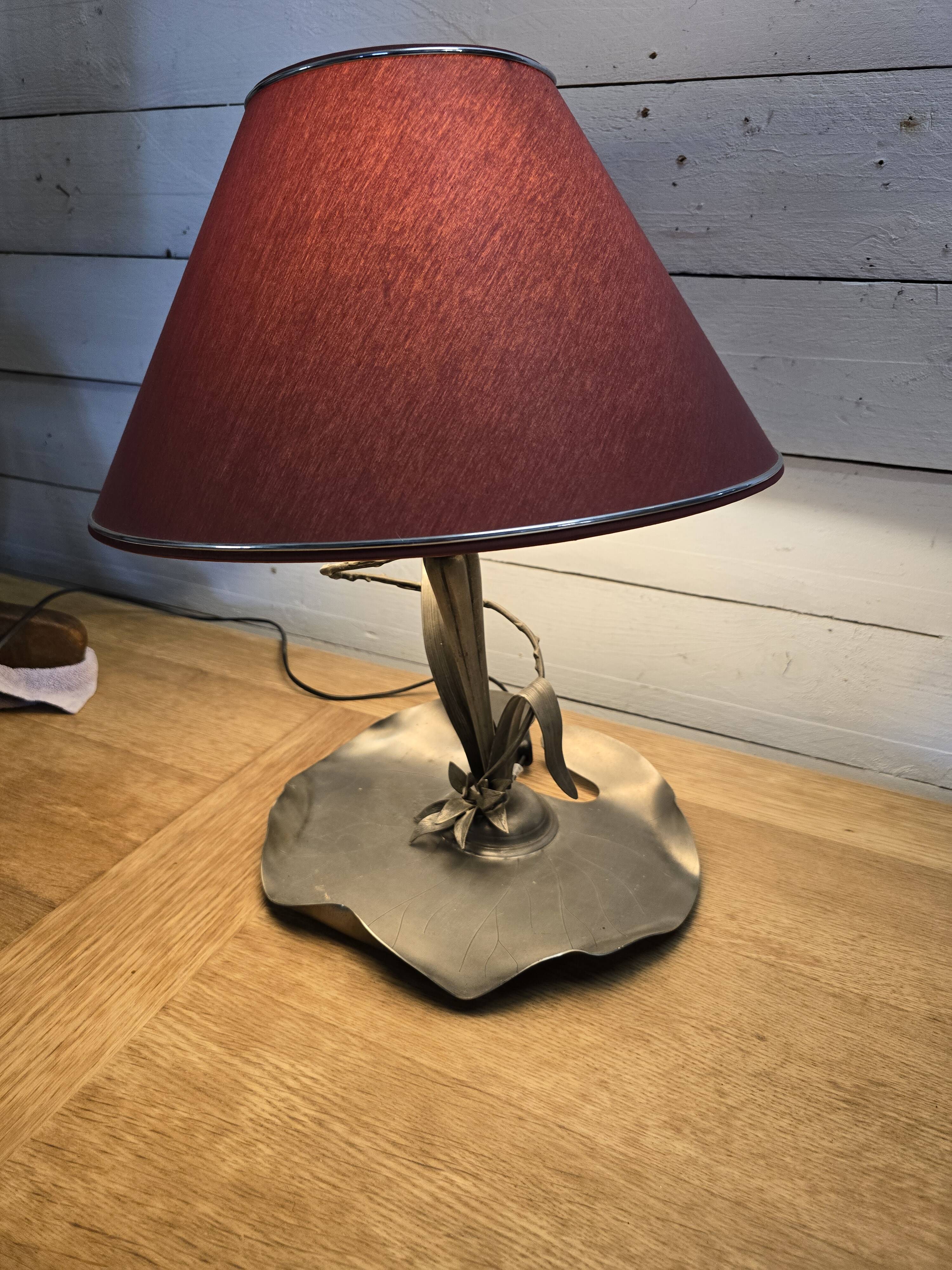 Lampe art déco en étain des années 1930