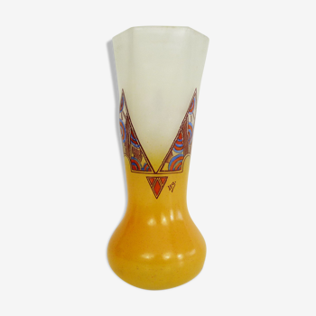 Art Nouveau vase by Leg with geometric patterns