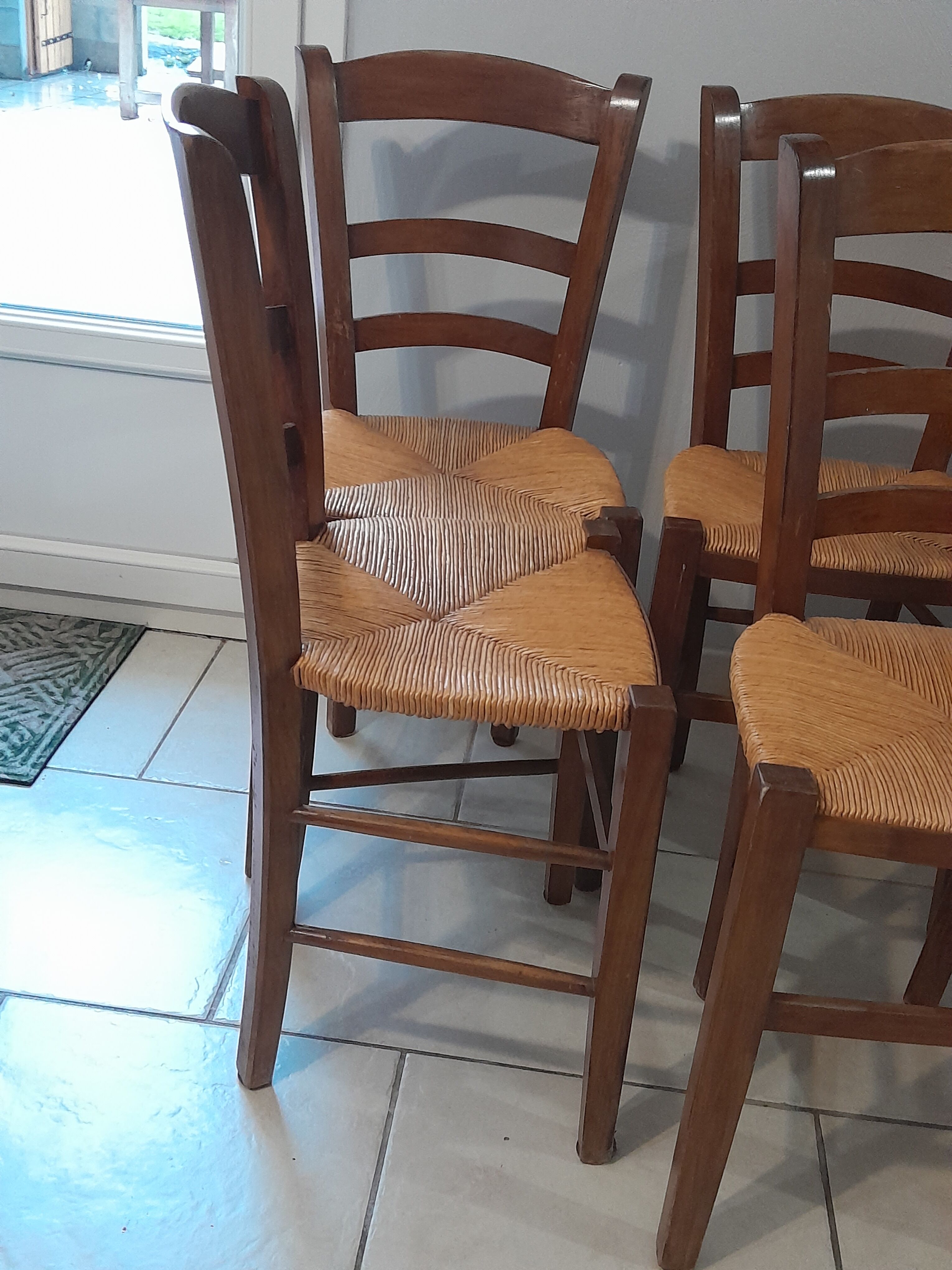 4 chaises assise paille