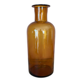 Flacon vase en verre ambré