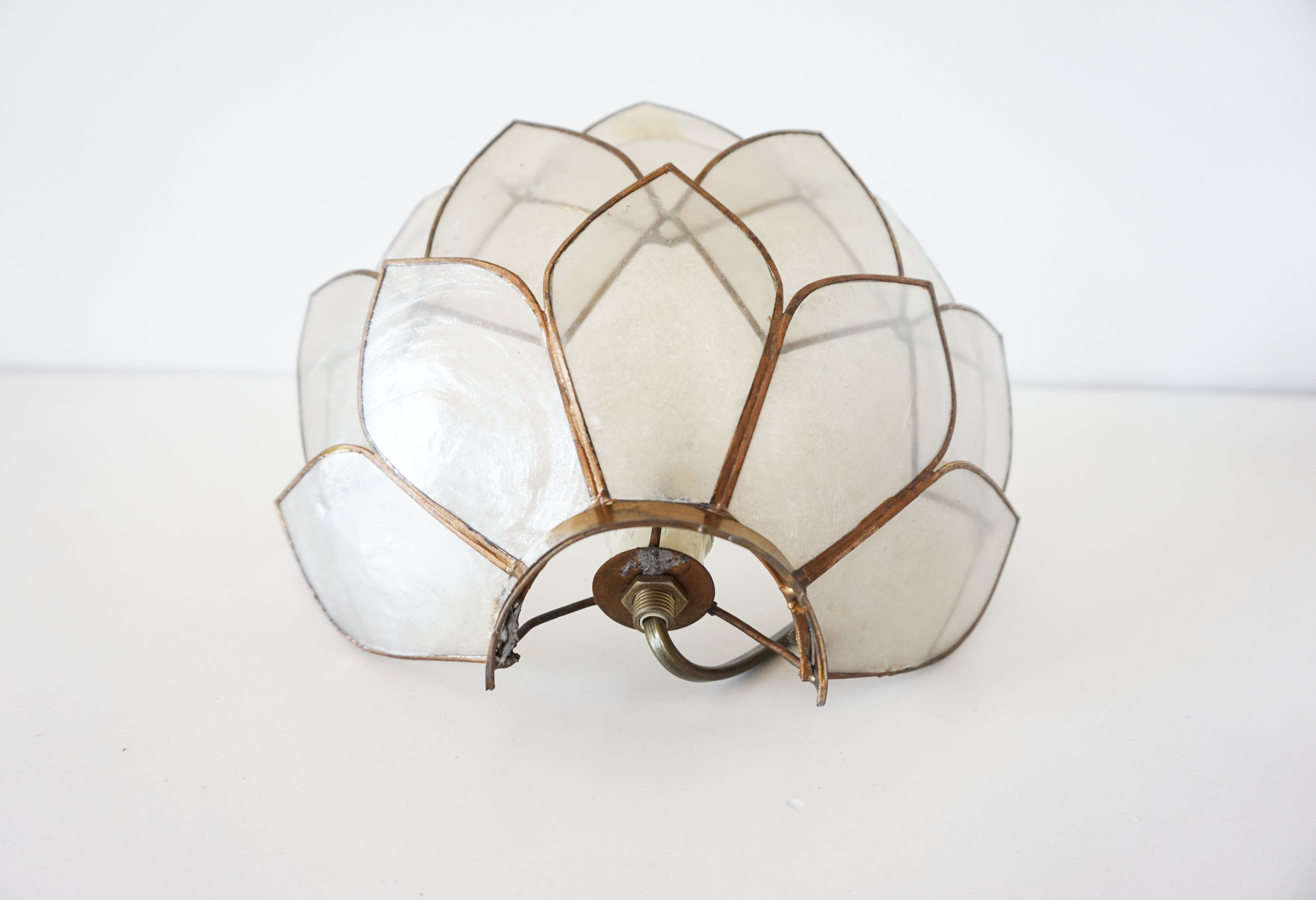 Wall lamp in vintage mother-of-pearl petals