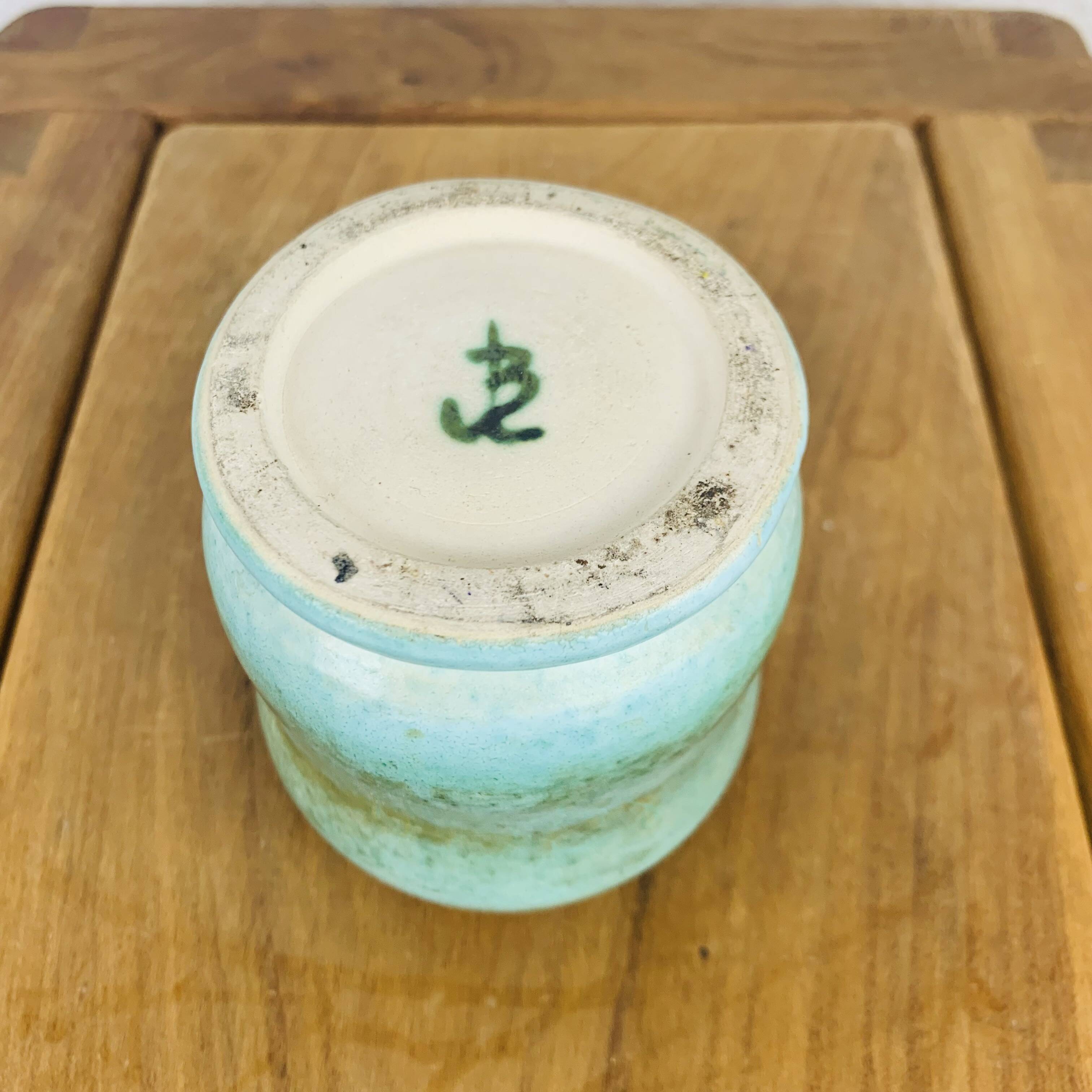 Vintage blue ceramic vase