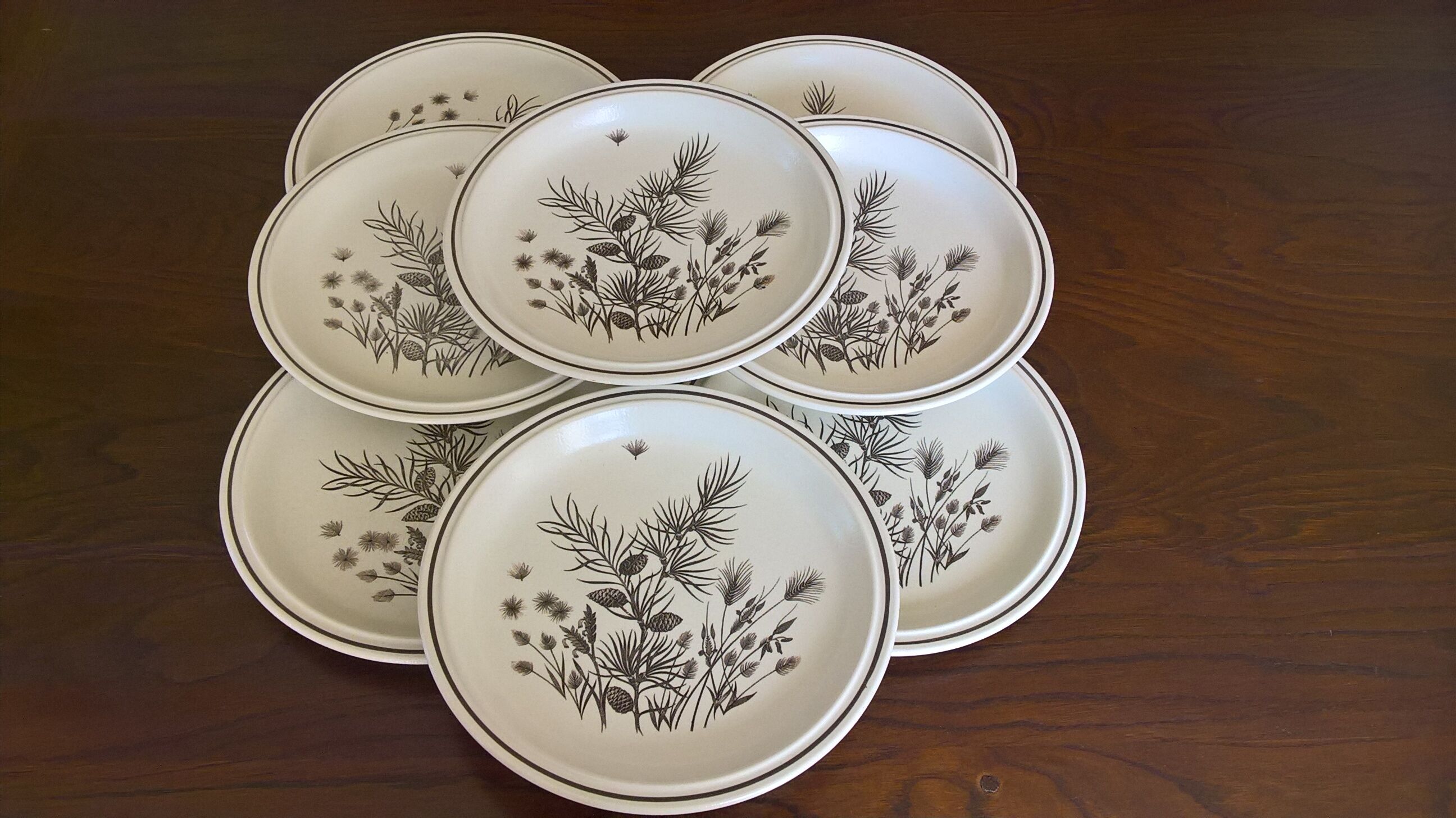 8 flat plates WH Grindley "Pinewood"