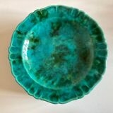 Set of 6 plates in glazed earth with godrons 1960