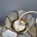 Mother-of-pearl and brass pendant light