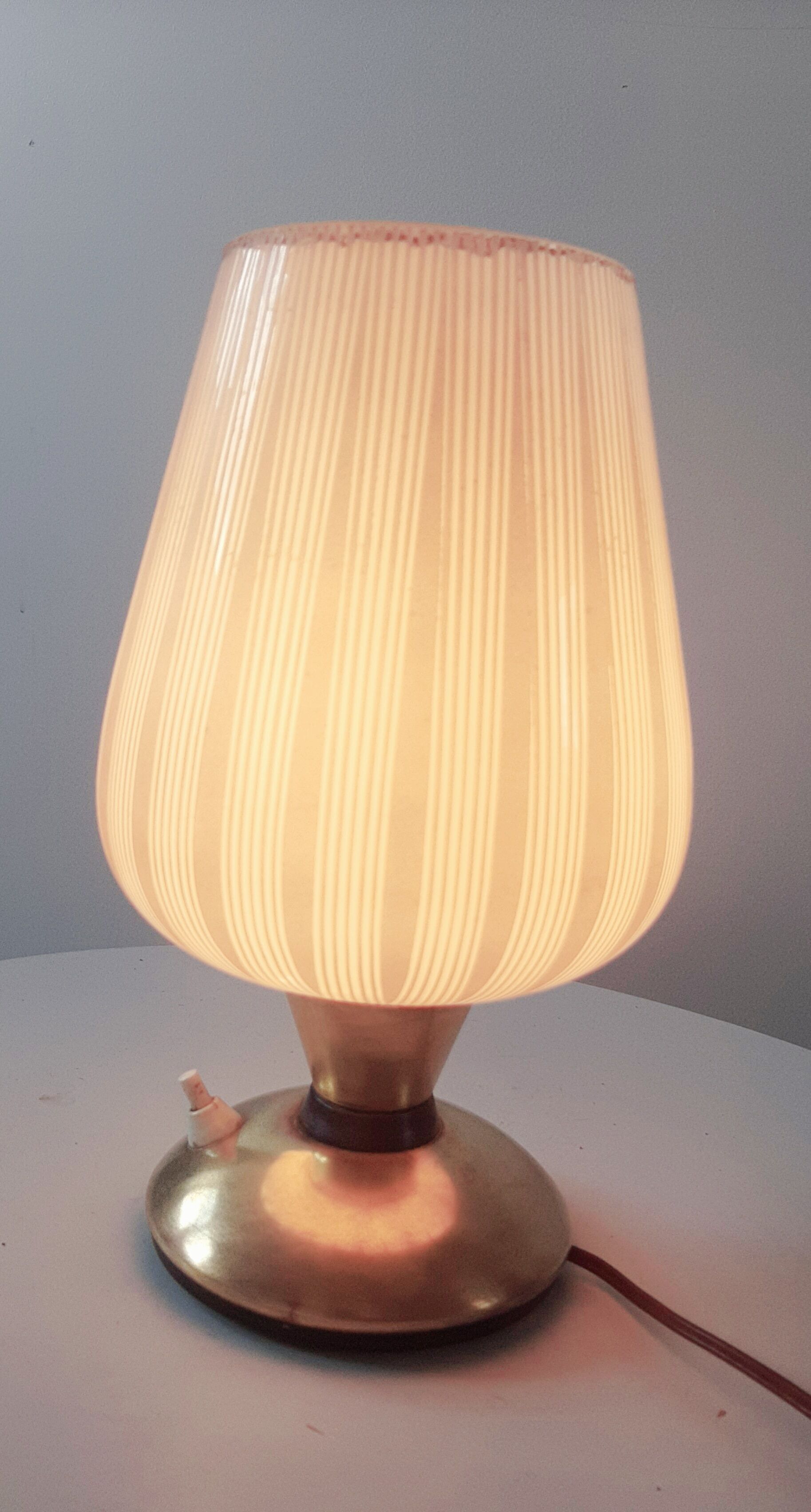 Retro brass table lamp and glass globe