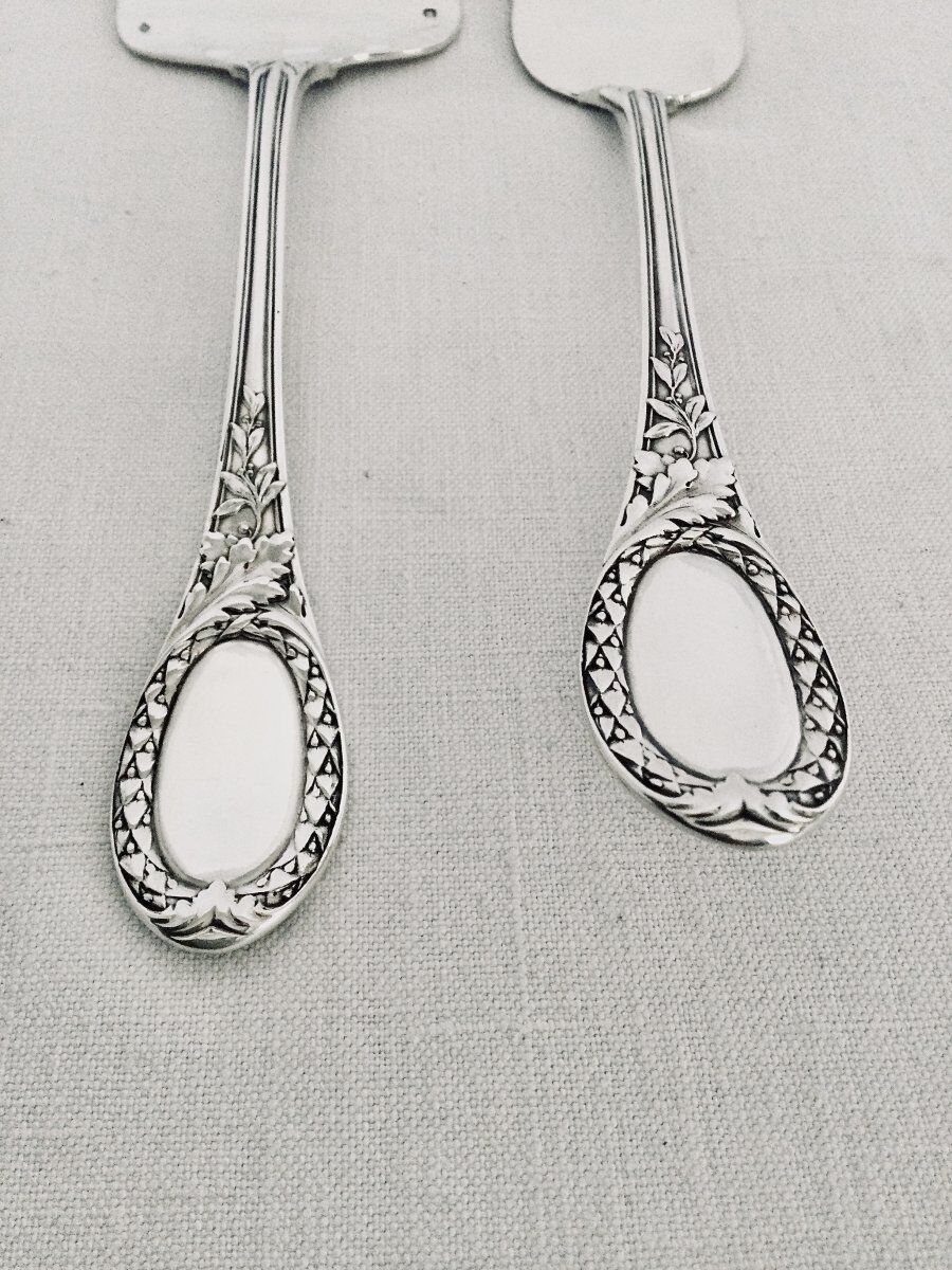 Couverts de service à poisson en argent massif, Émile Puiforcat