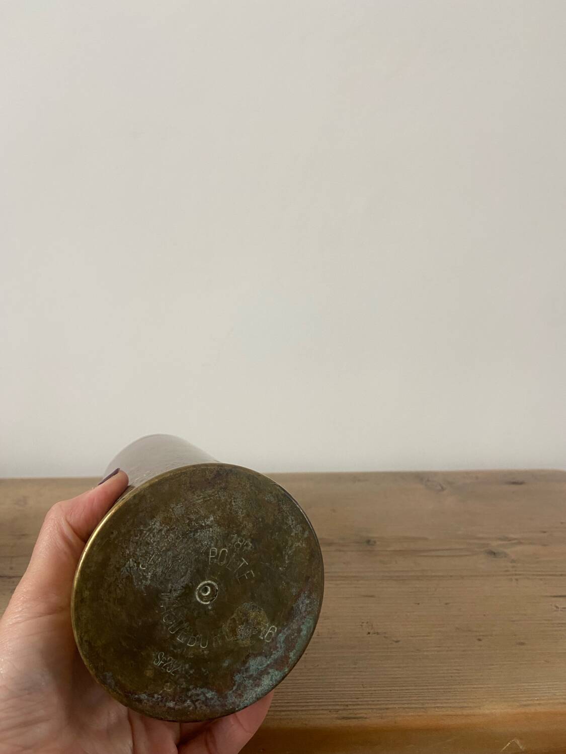 Old brass vase